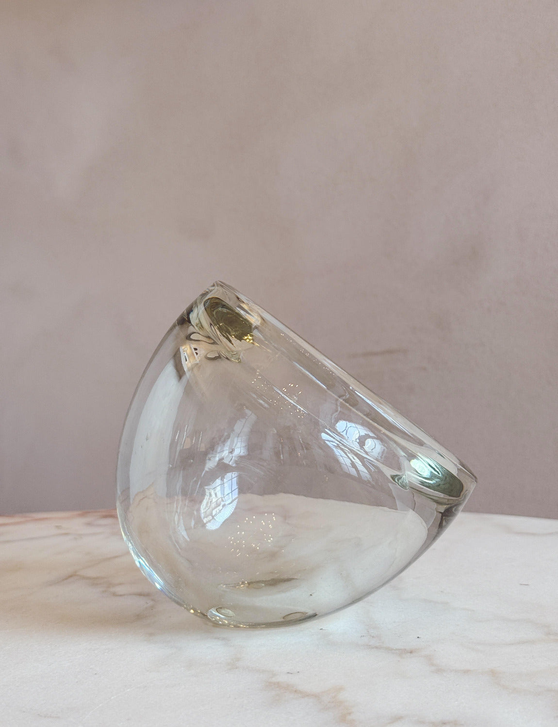 1960s Large Transparent Bowl by Alfredo Barbini