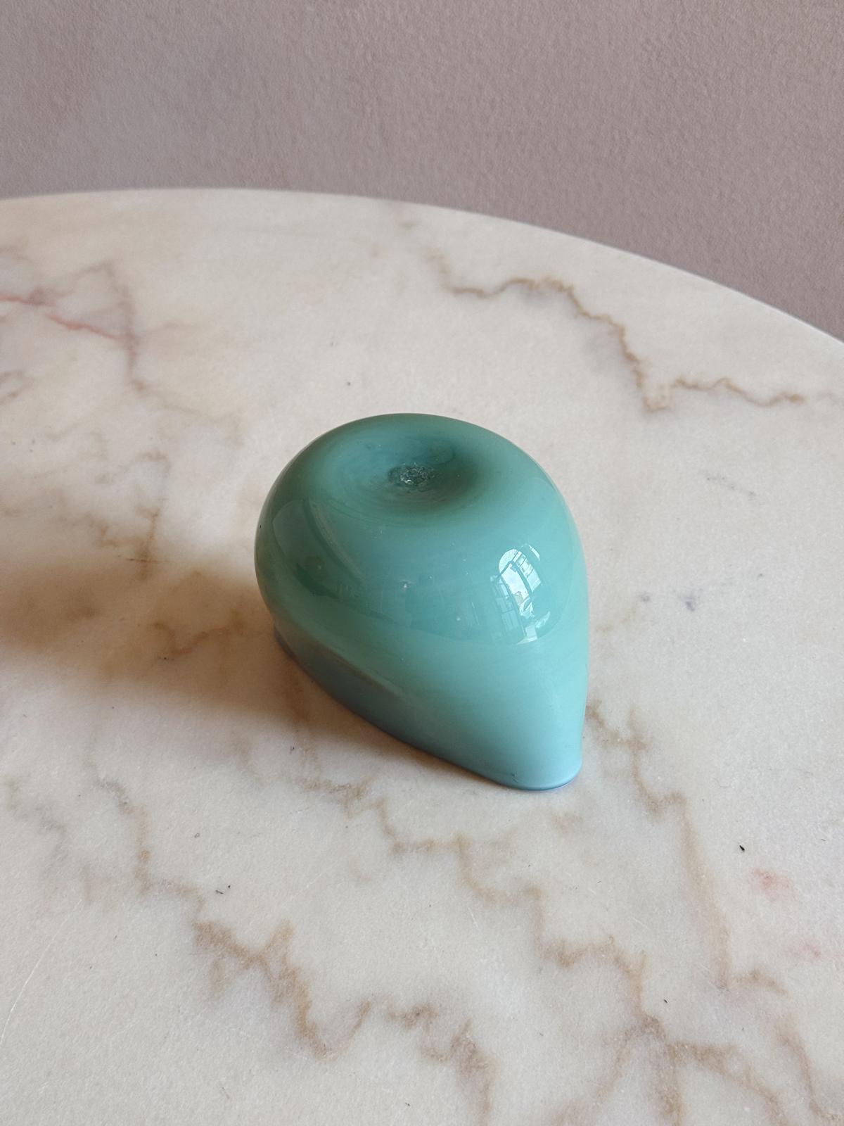 1960s Hand-blown Pale Blue Murano glass tiny vase
