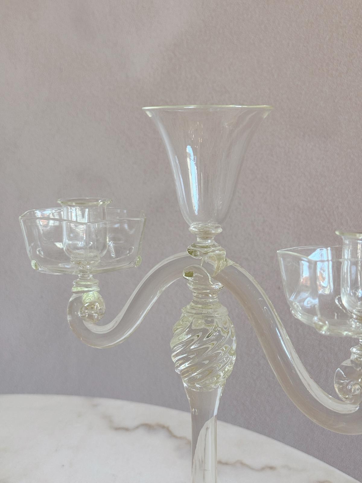 Pair of 1940s Murano Glass Candelabra from Pauly & Co