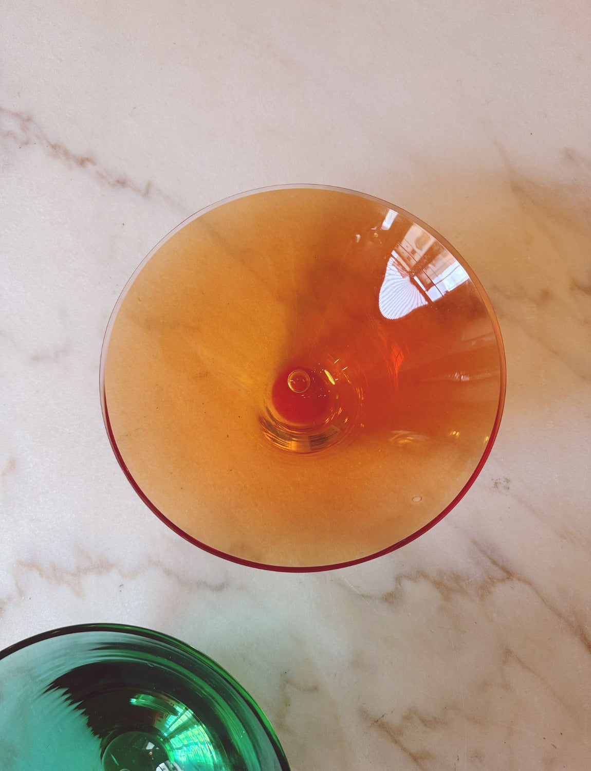 1960s Pair of Green and Orange Da Ros for Cenedese Murano glass Bowls