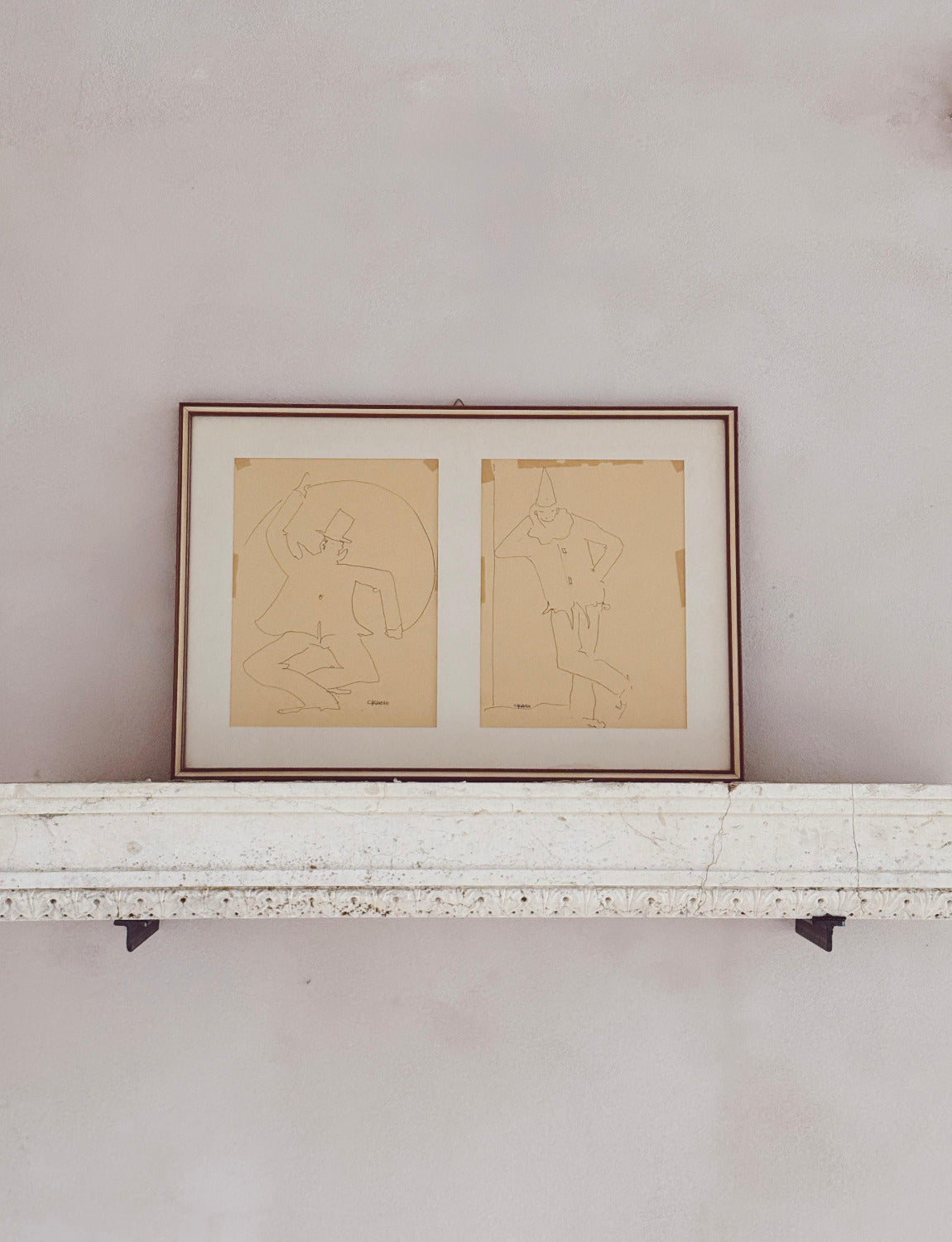 'Pagliacci' Ink Drawing by A. Cagnoni 1920