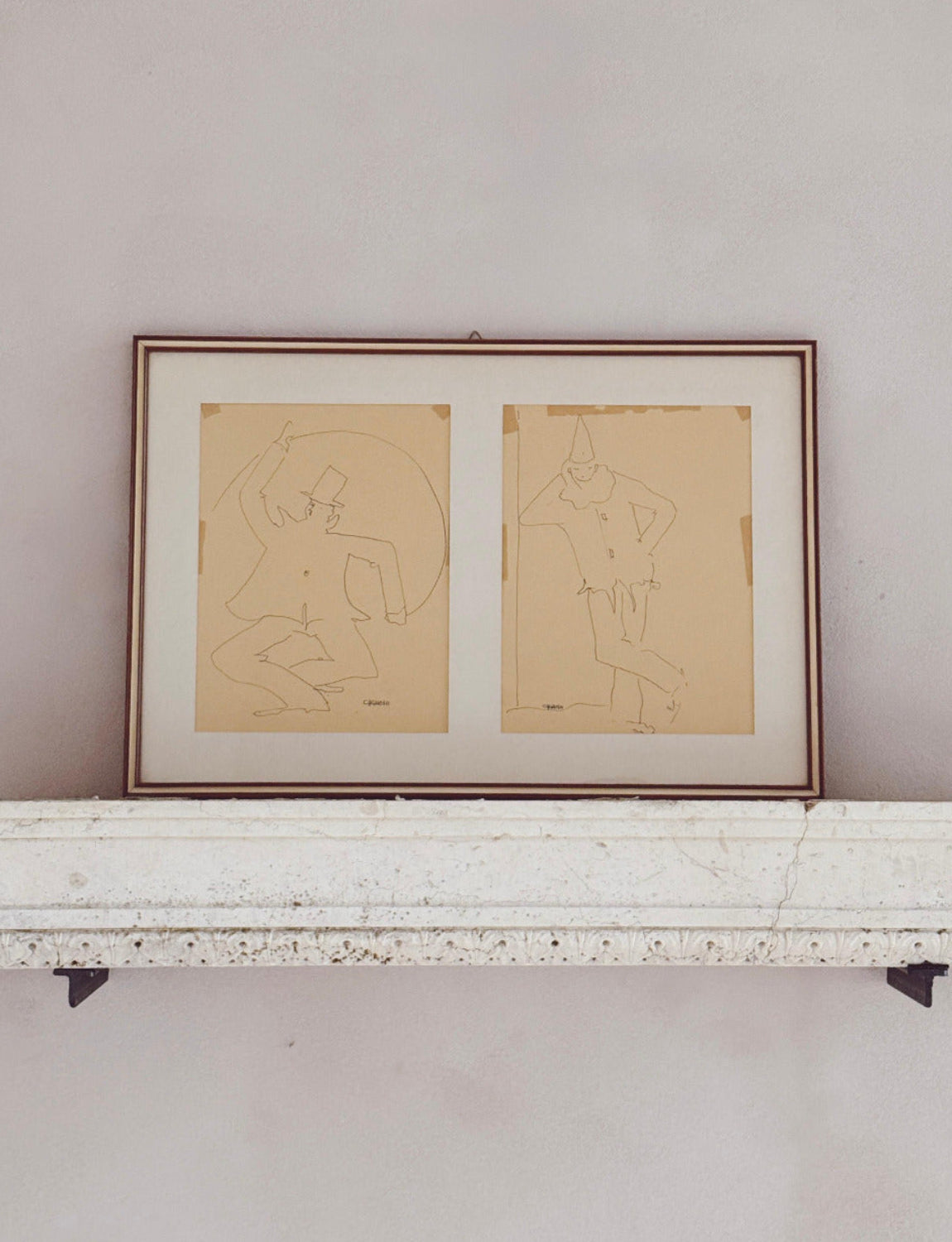 'Pagliacci' Ink Drawing by A. Cagnoni 1920