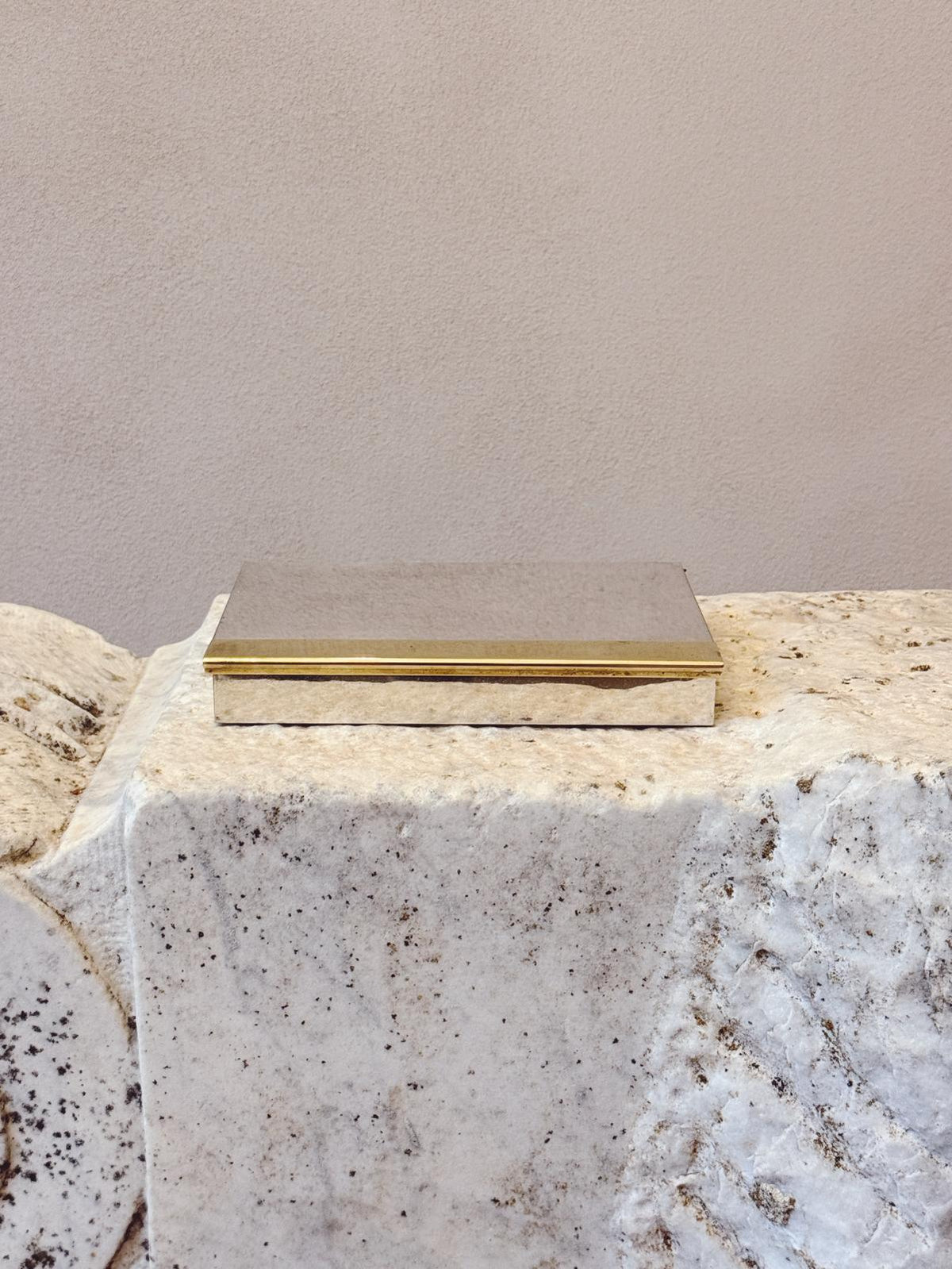 1970s Chrome and Brass 'Libro' Desk Box