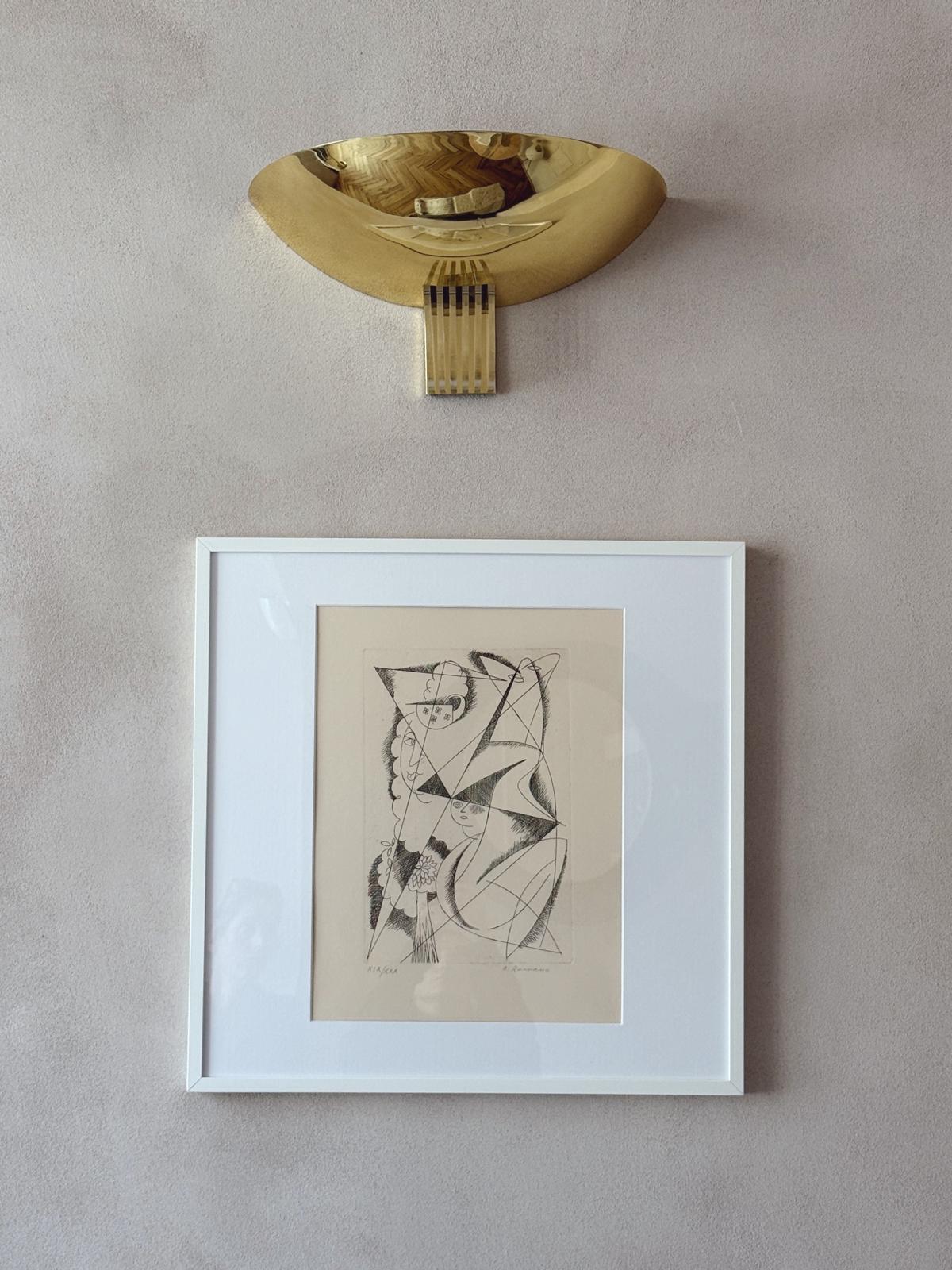 Black on White, Female Abstract, Lithograph, 1976 A. Romano