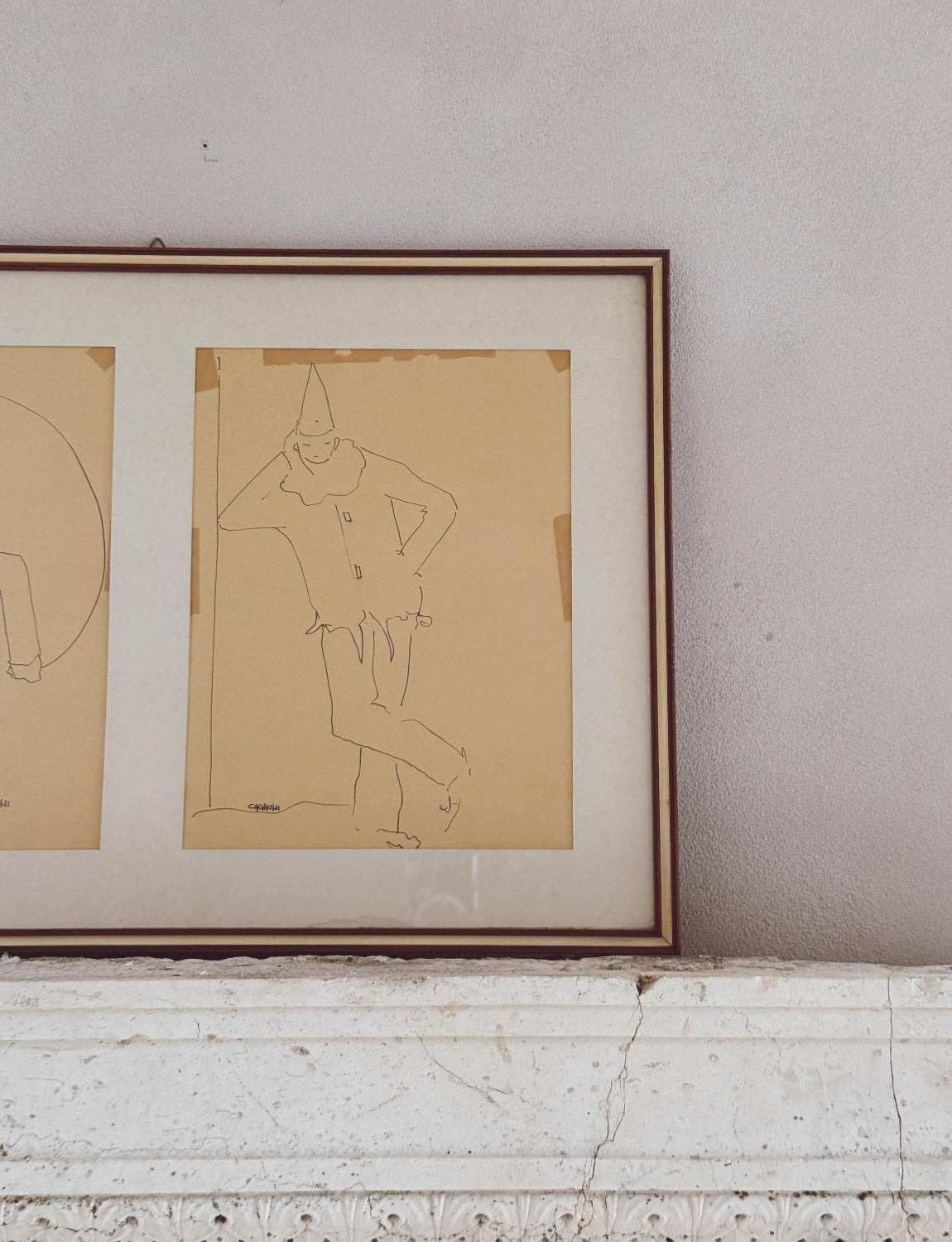 'Pagliacci' Ink Drawing by A. Cagnoni 1920