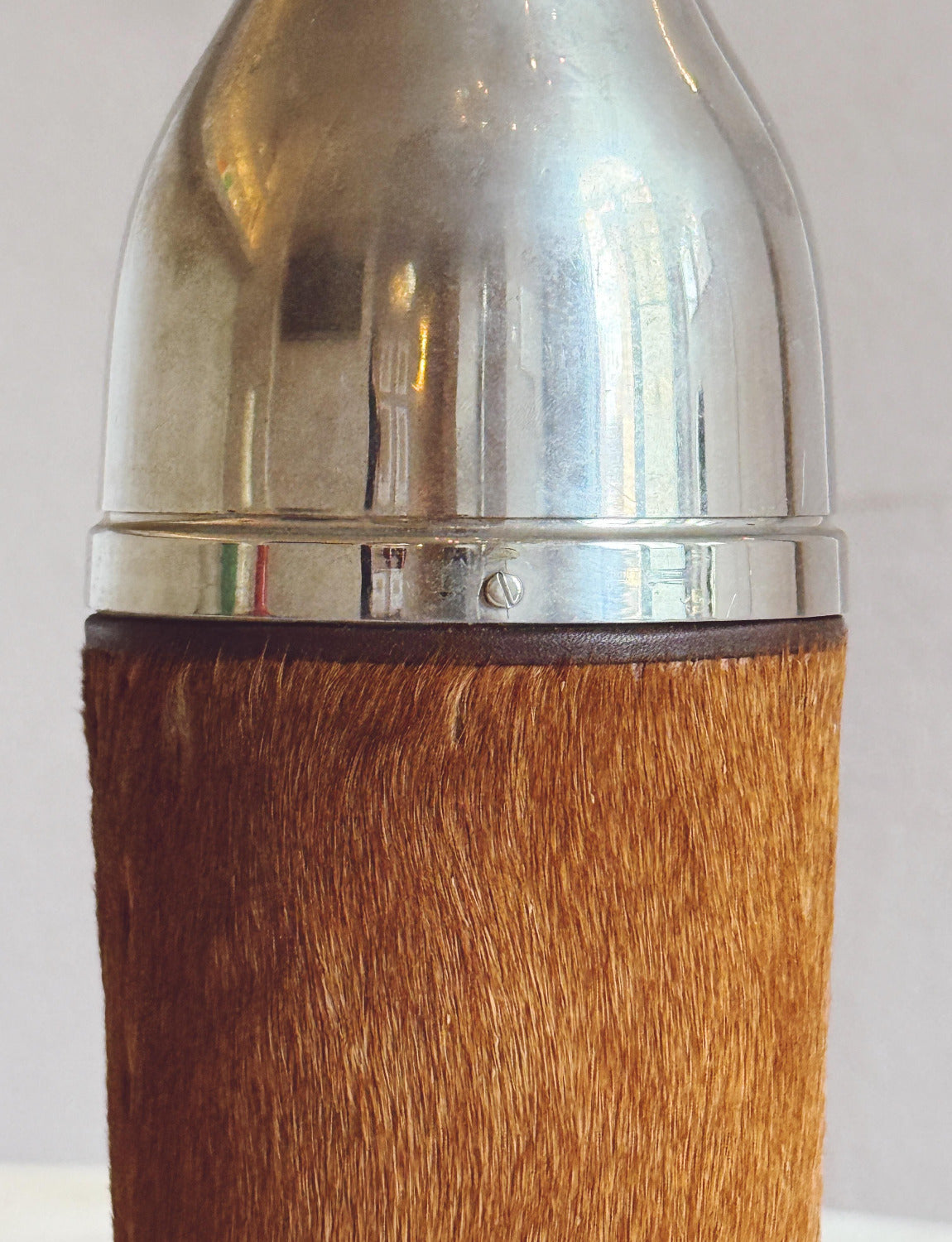 1960s Silver and animal hide Thermos - attributed Gucci