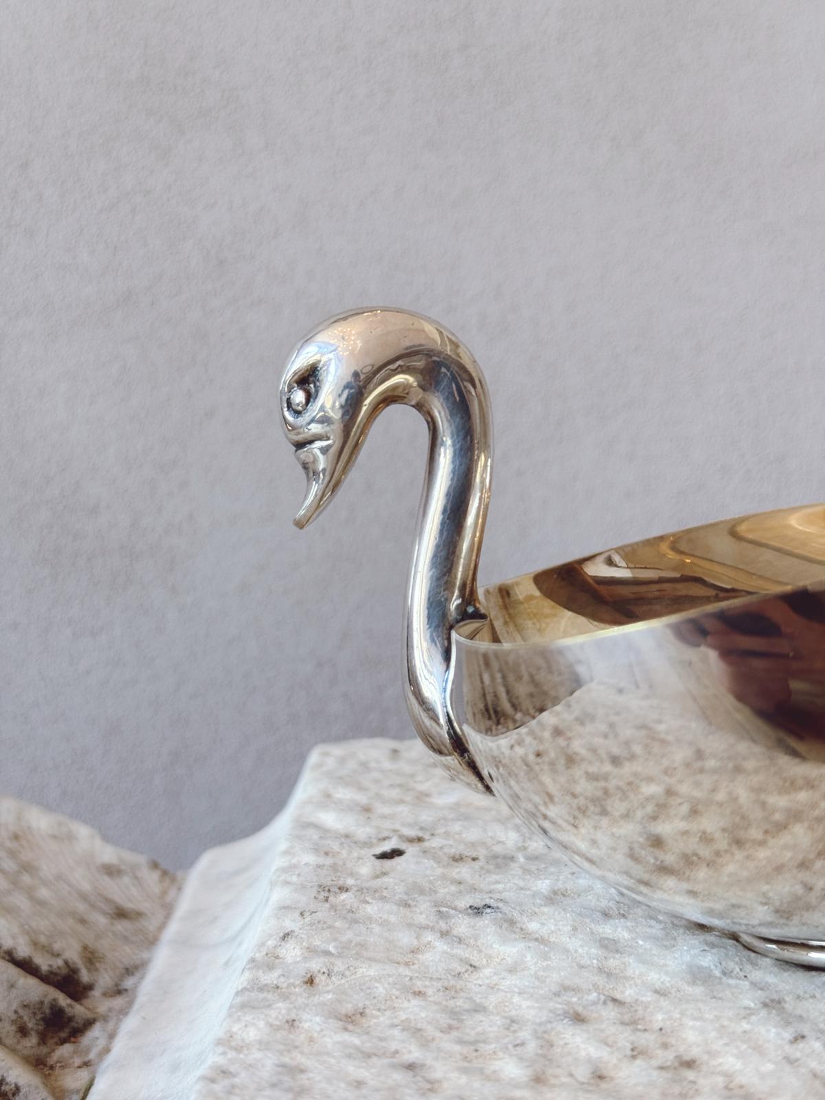 1960s Silver-Plated Goose Head Bowl by Gallia for Christofle