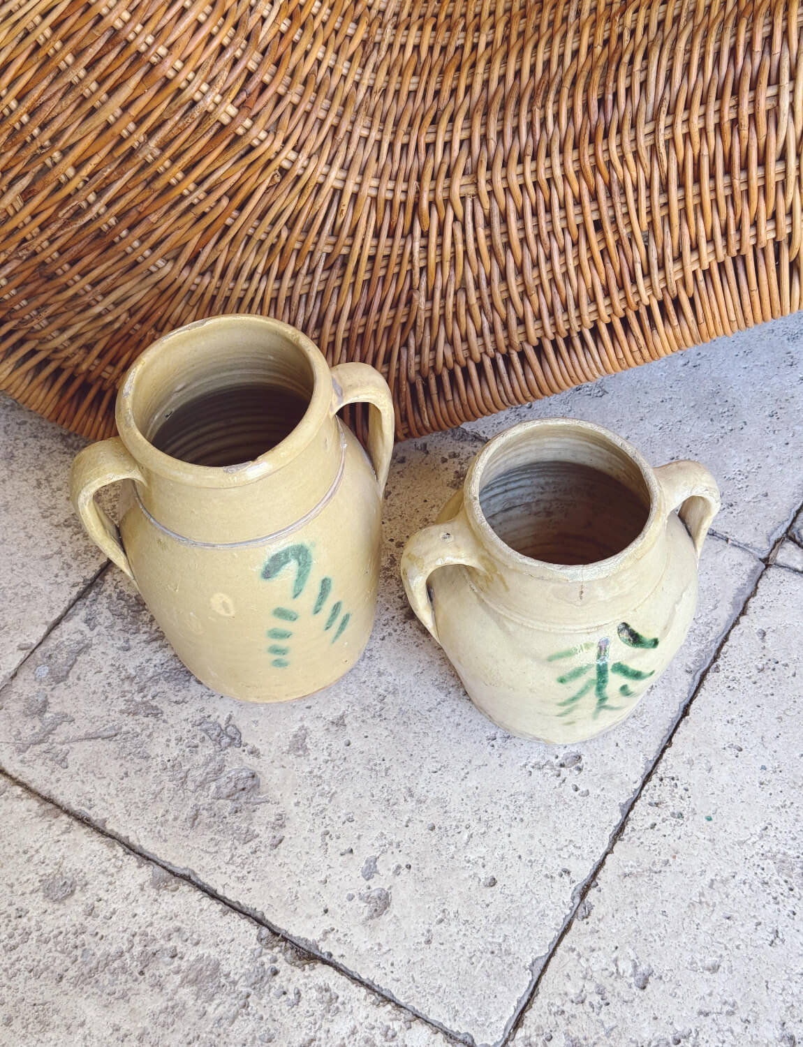 Pair of 1930s Tree of Life Pots with Handles (medium)