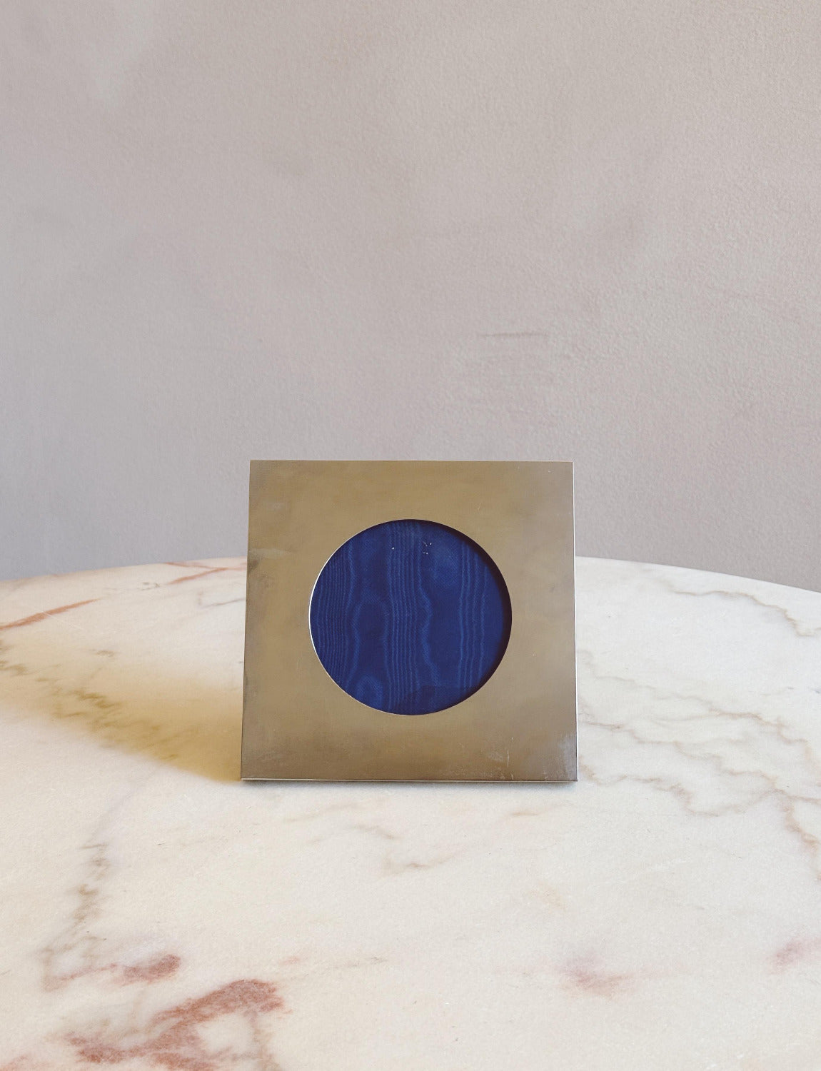 1960s Square Circle Chrome Photo Frame