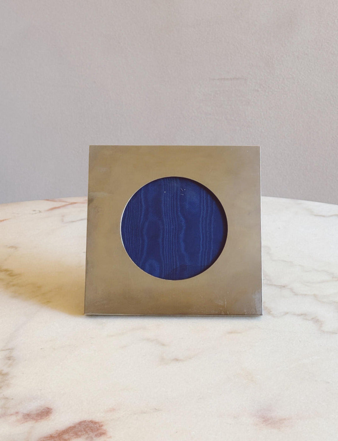 1960s Square Circle Chrome Photo Frame