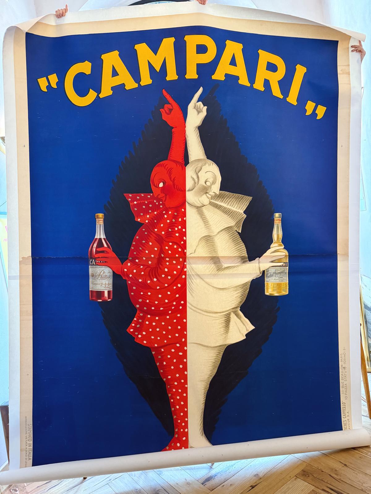 Monumental Leonetto Cappiello 'Campari' Lithogaph, 1921. Printed by Les Nouvelles Cappiello - Parigi