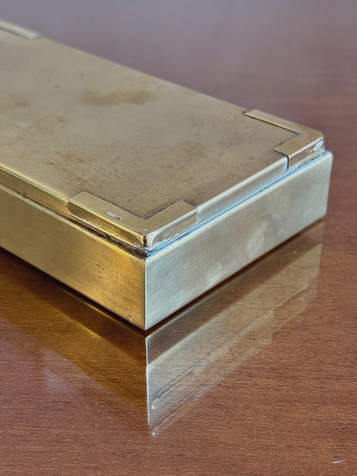 1970s Brass Desk Box with decorative corners