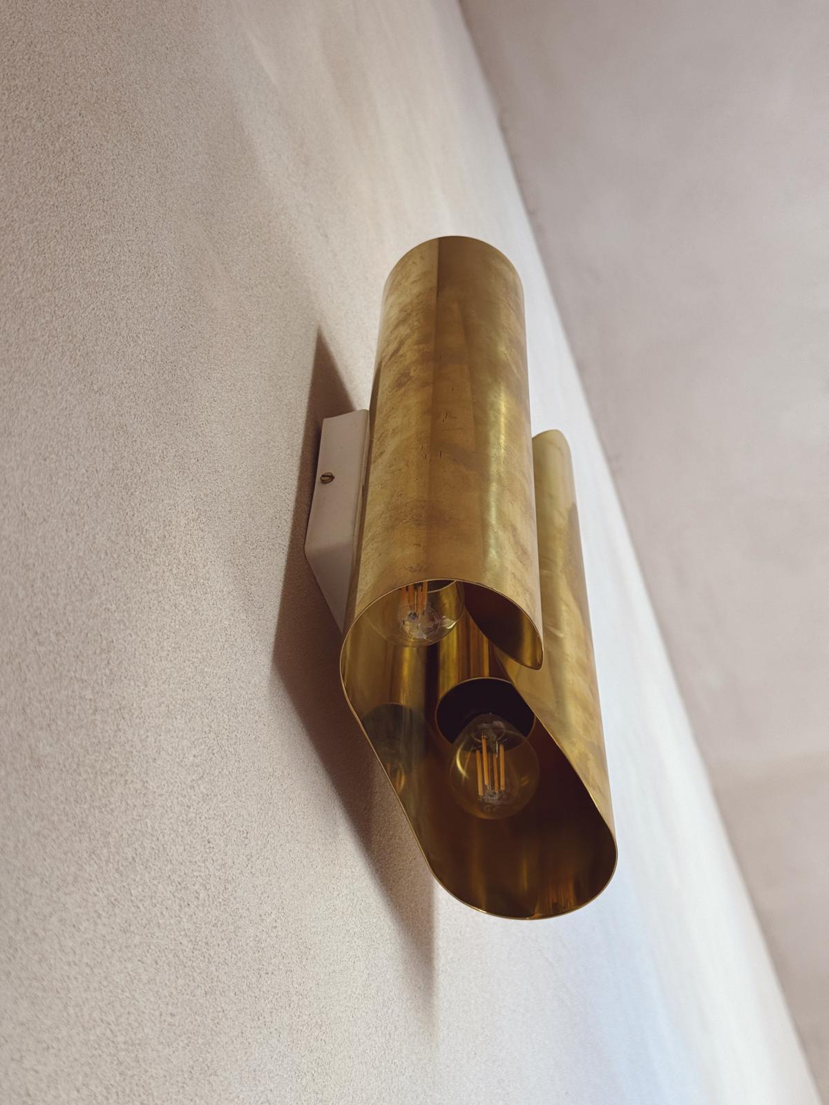 1970s Folded Brass Italian Wall Lights