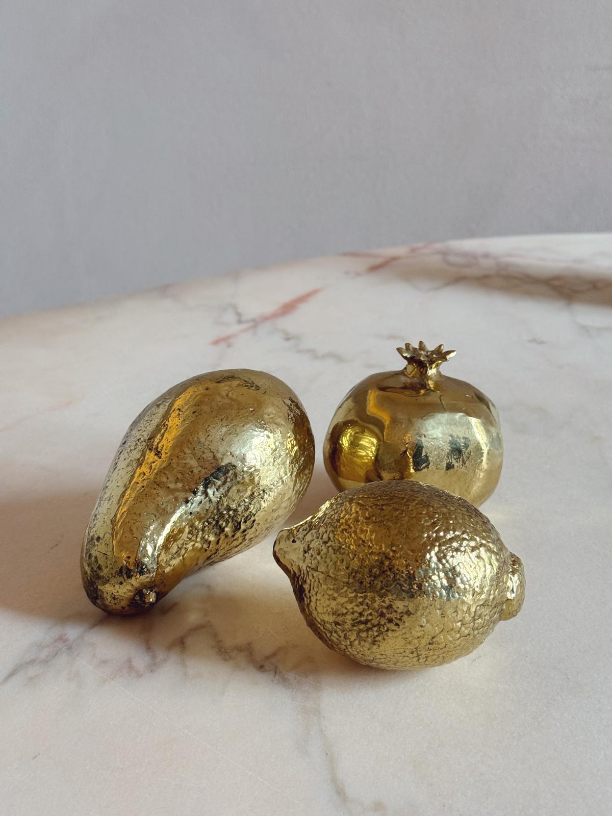 1960s Italian Silver-Plated and Gold Fruit