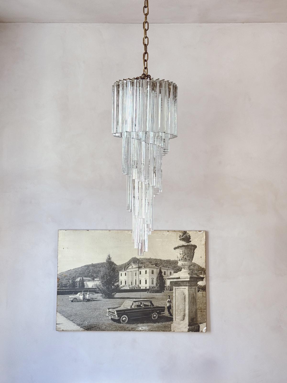 1960s Long Murano Glass Venini Chandelier