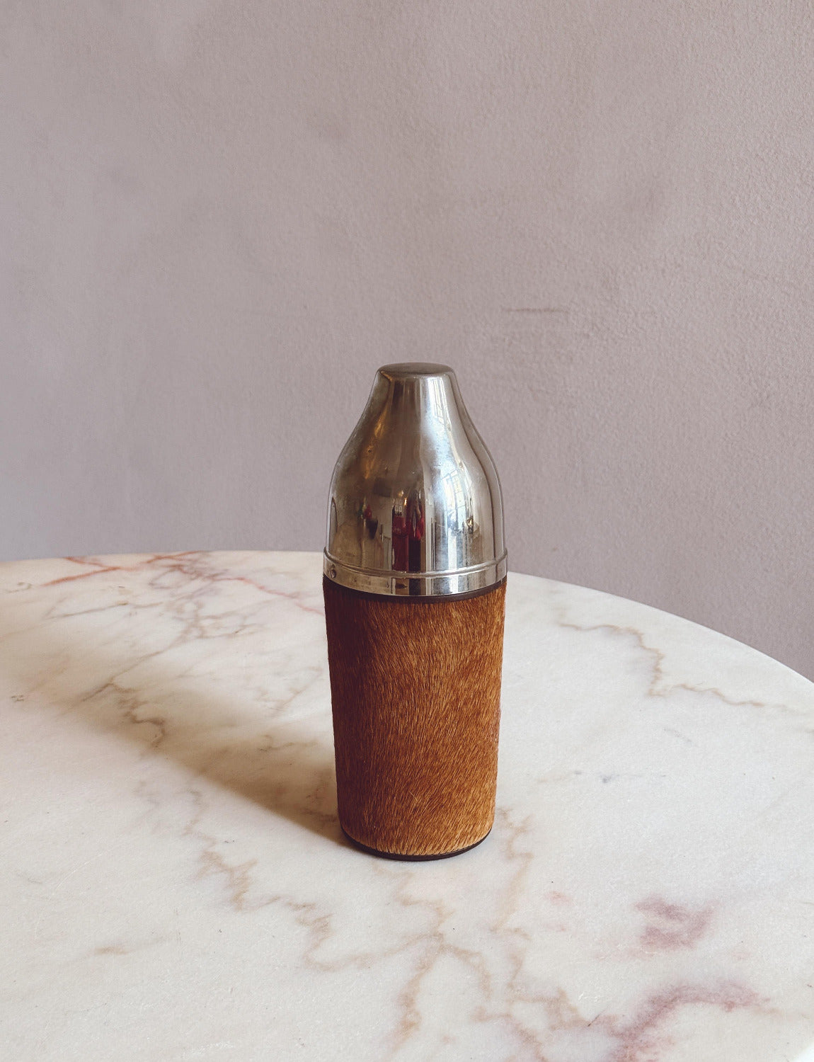 1960s Silver and animal hide Thermos - attributed Gucci