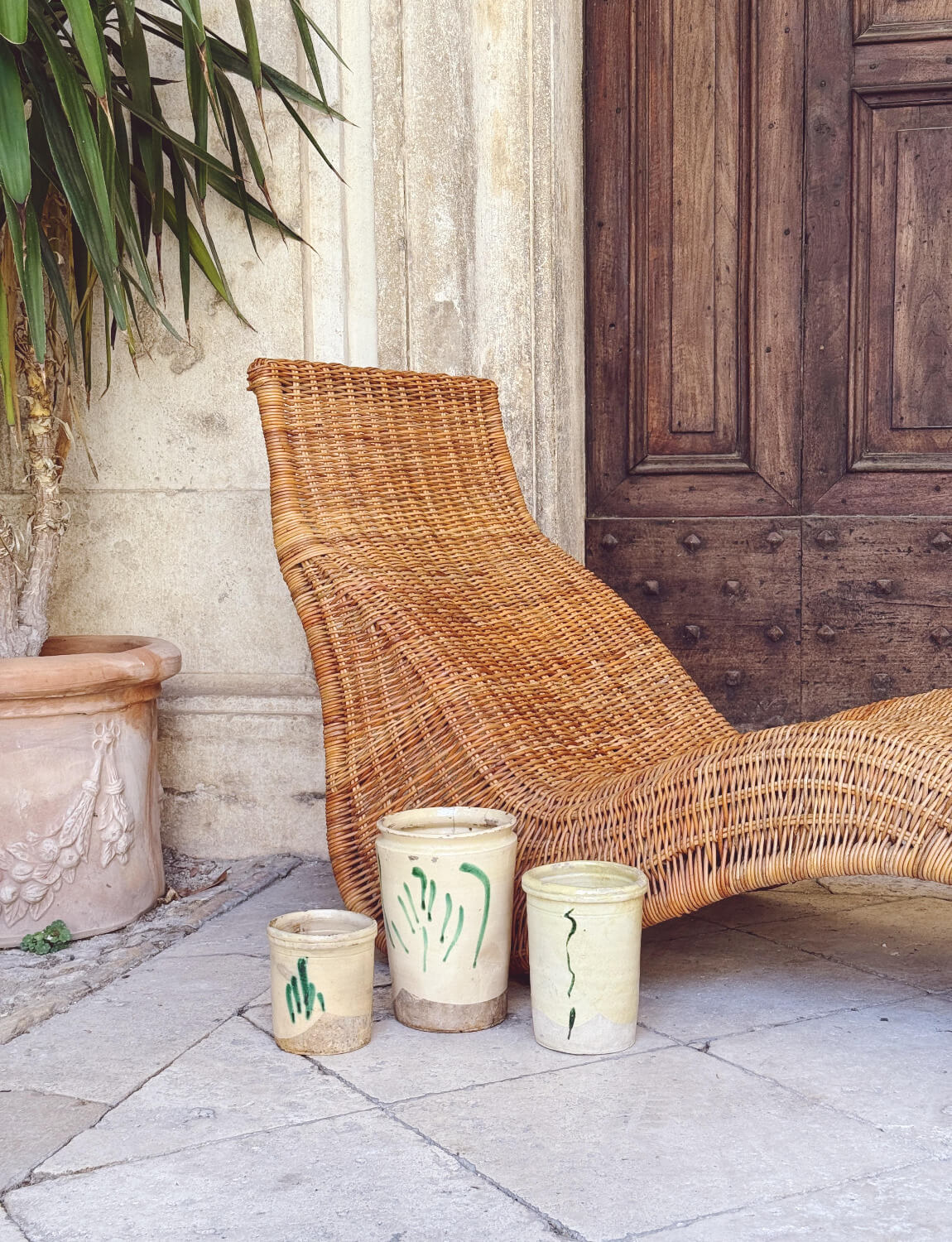 Set of Three 1930s Tree of Life Ceramic Jars