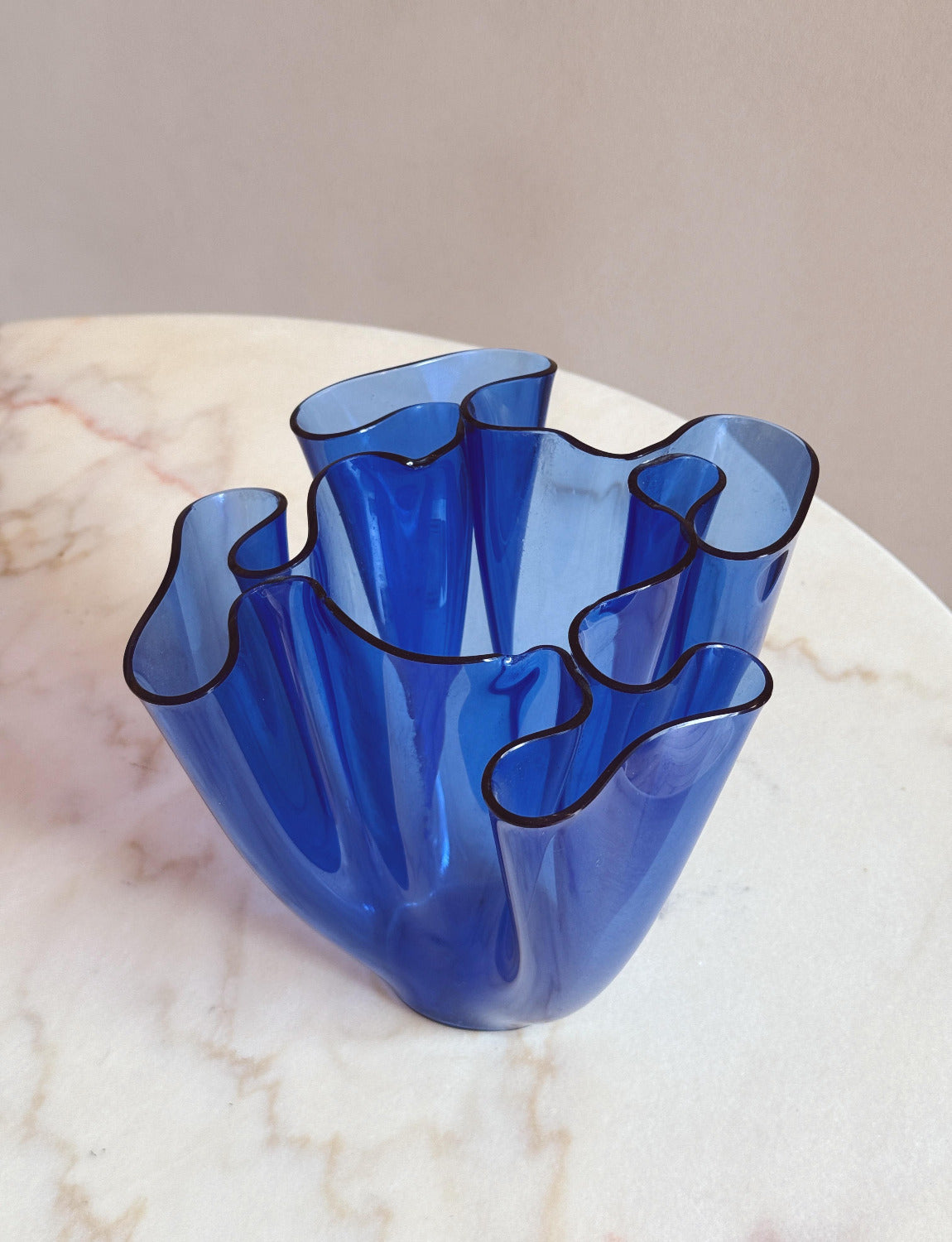1960s Fontana Arte Dark blue Small Tissue Vase