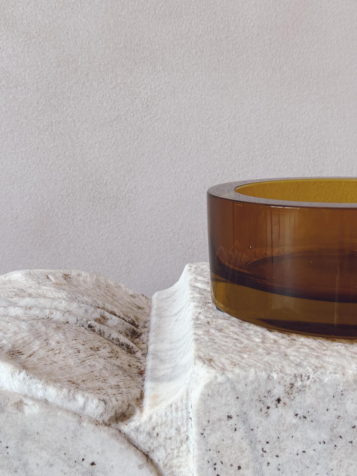 1960s Sommerso Deep Yellow Bowl by Flavio Poli
