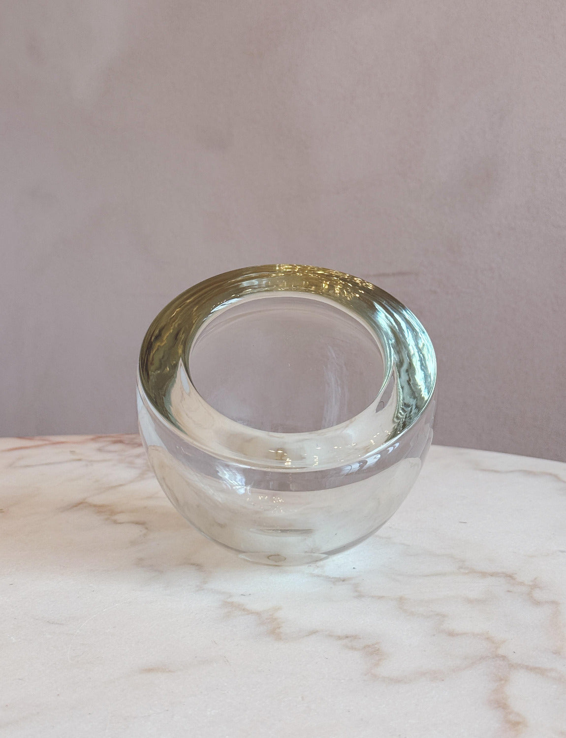 1960s Large Transparent Bowl by Alfredo Barbini