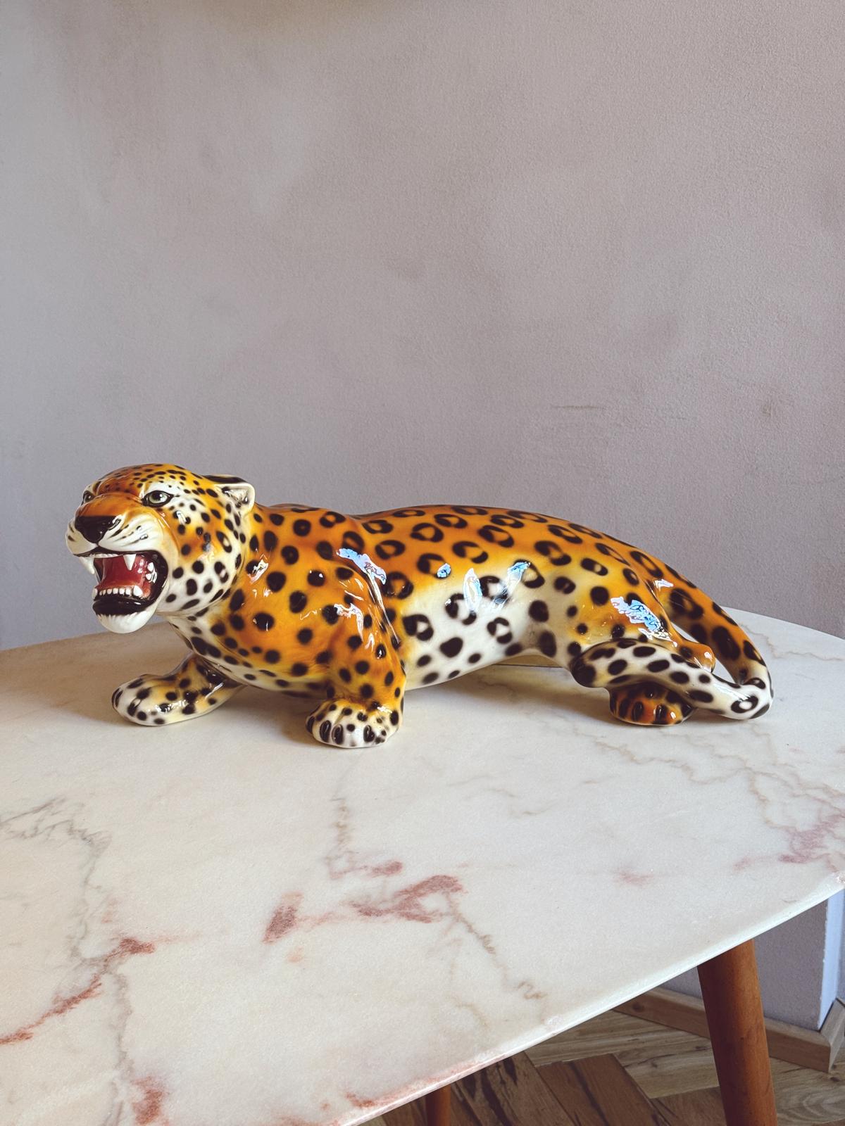 1960s Italian Ceramic Leopard