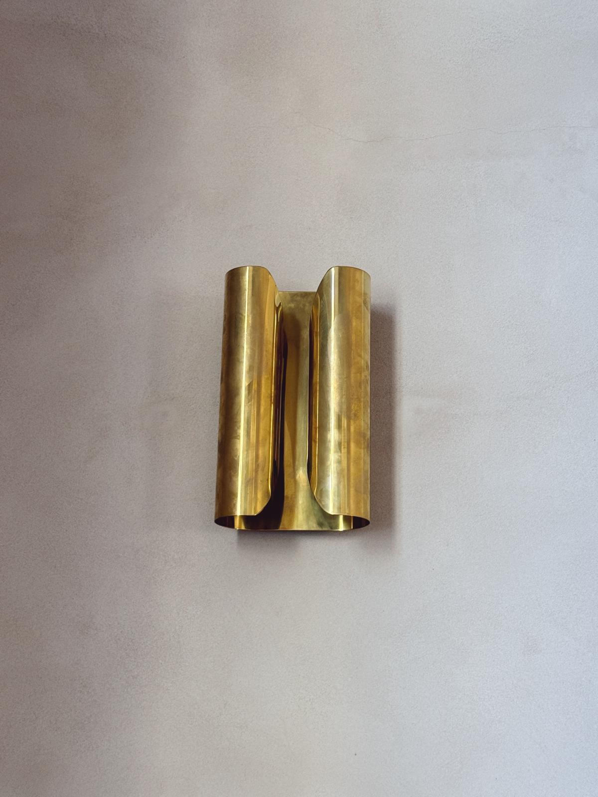 1970s Folded Brass Italian Wall Lights