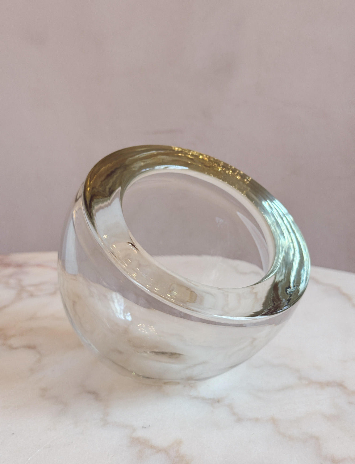 1960s Large Transparent Bowl by Alfredo Barbini