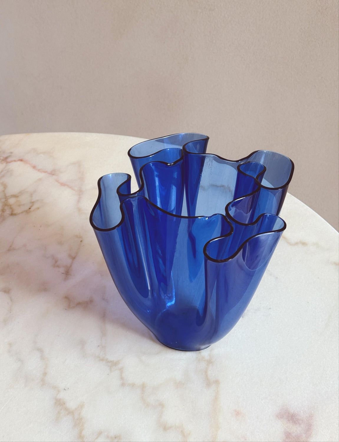 1960s Fontana Arte Dark blue Small Tissue Vase