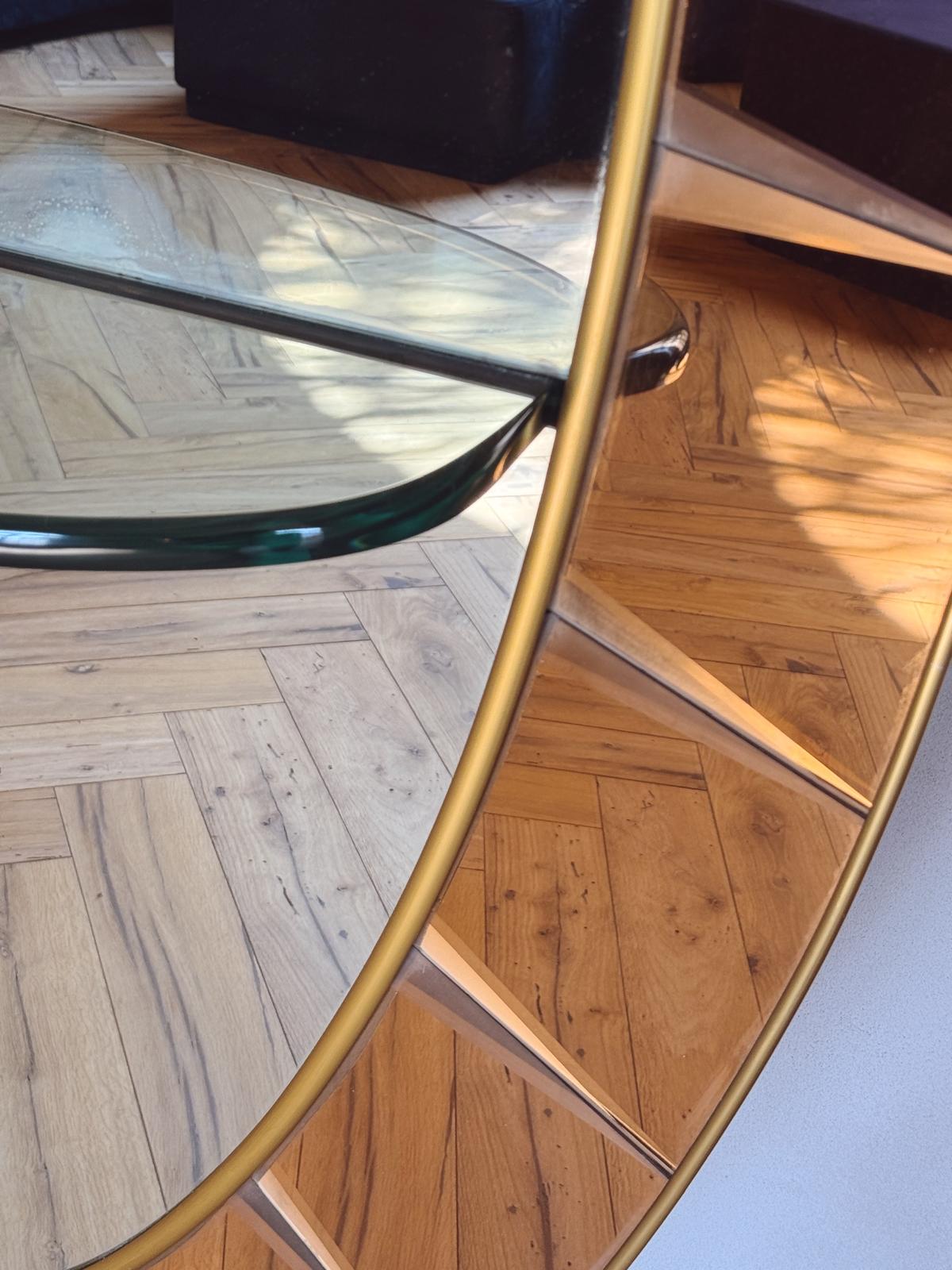 1960s Rose Glass Crystal Art Floor Length Mirror