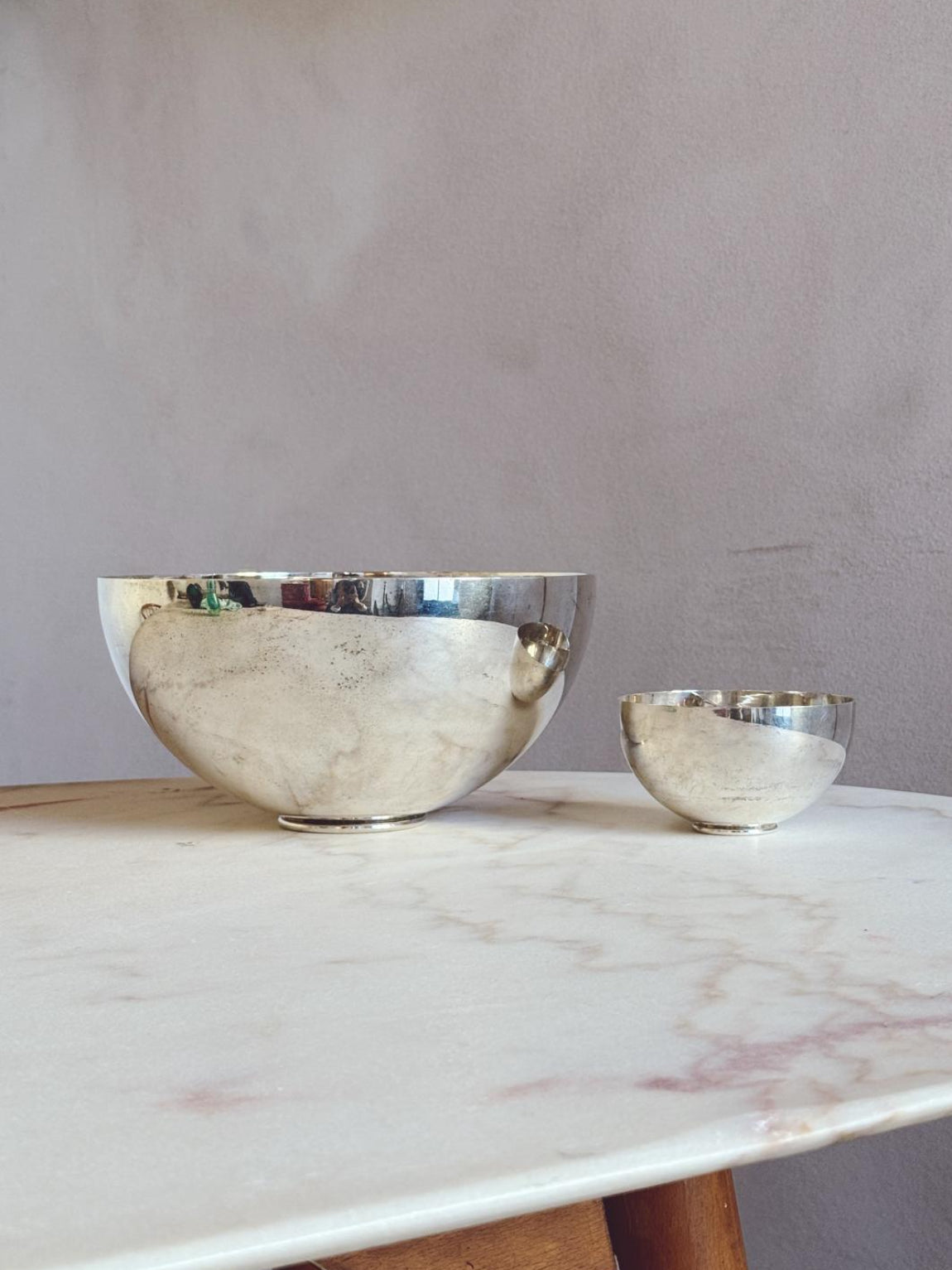Pair of 1960s Ornella Noorda Silver Bowls