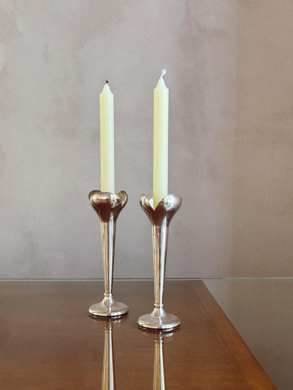 Pair of 1950s Candlesticks designed by Gio Ponti and made by Fratelli Calderoni