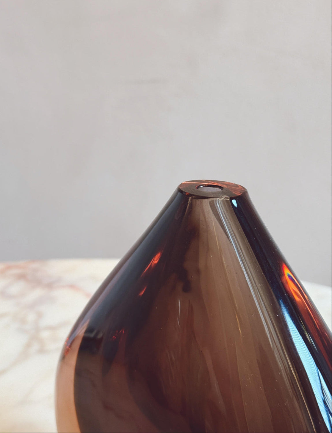 1960s Flavio Poli Brown & Pink Murano glass Vase