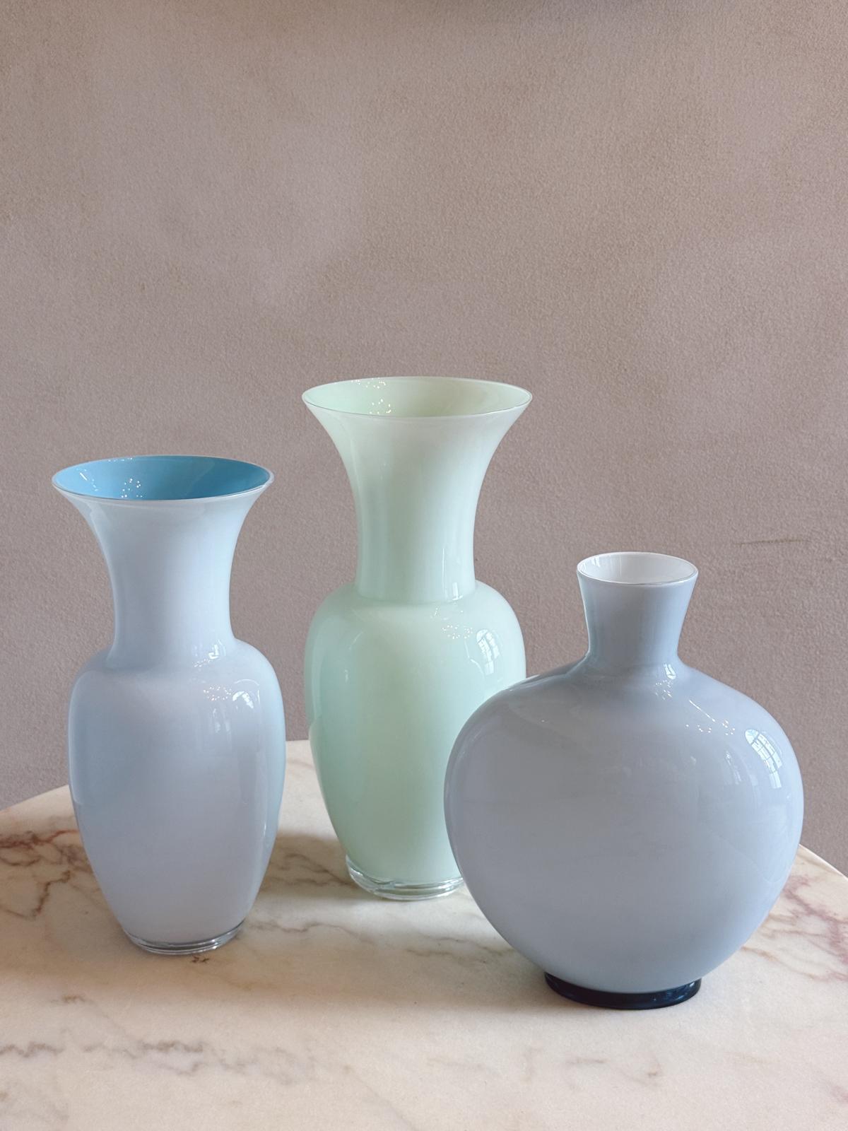 1970s Large Pale Blue Venini Vase