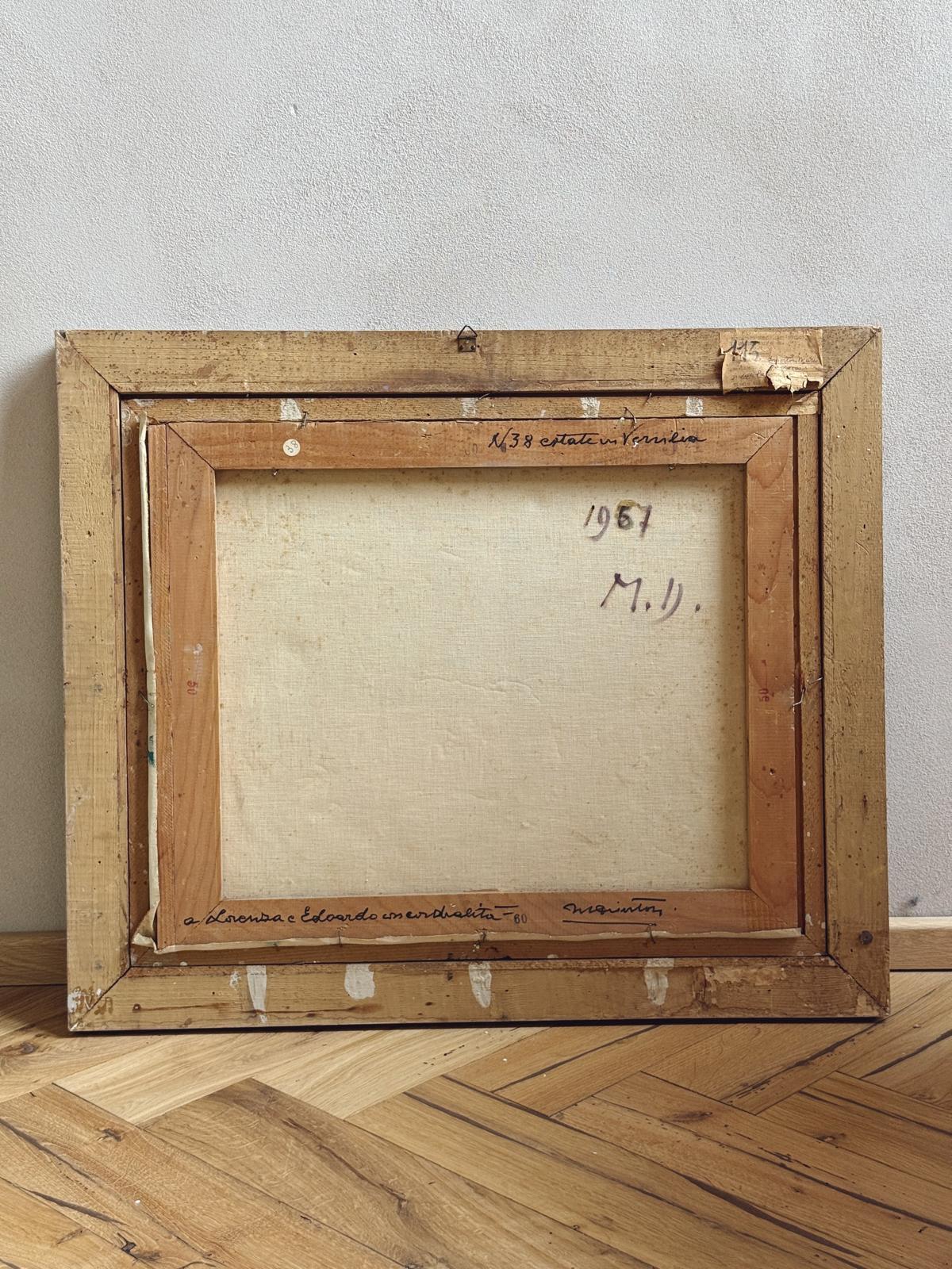 “Estate in Versilia” 1961 Oil Painting by Mario Disertori