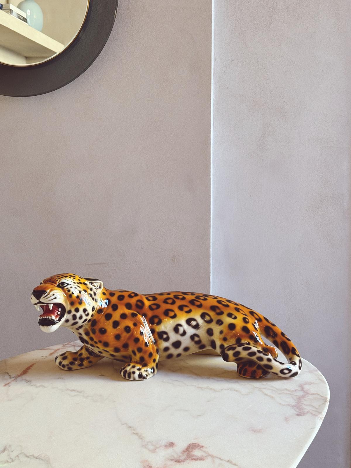 1960s Italian Ceramic Leopard
