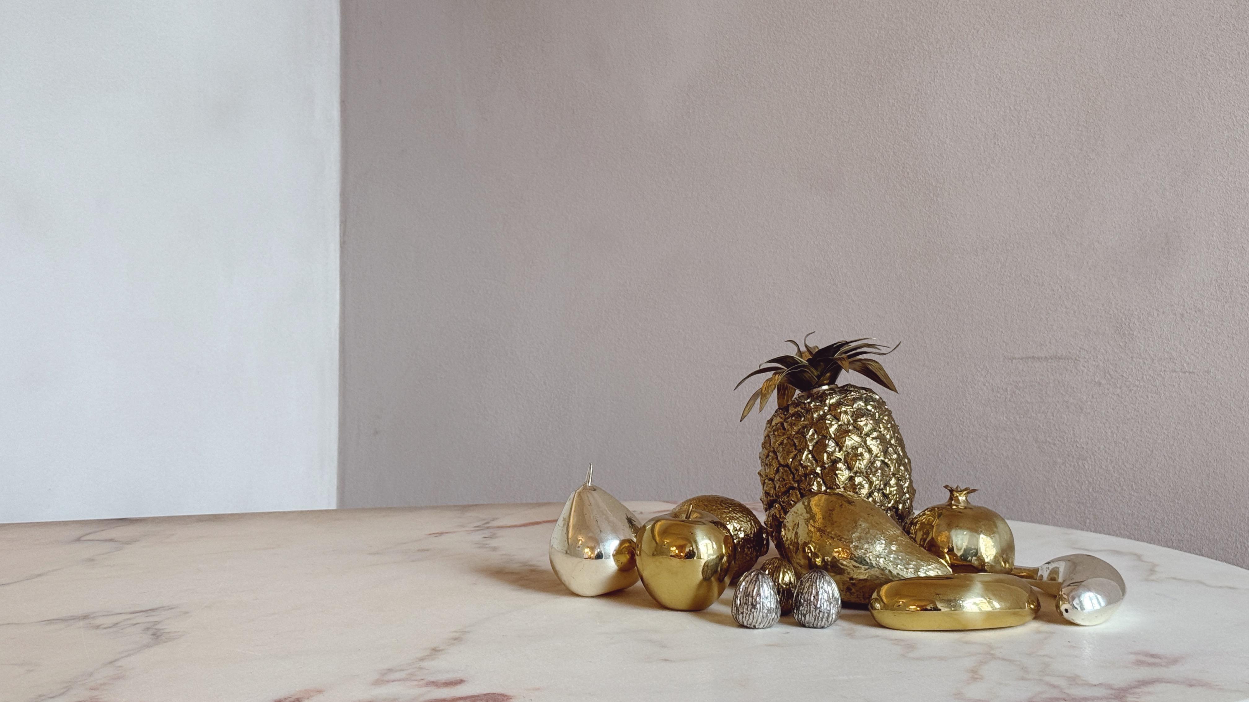 1960s Italian Silver-Plated and Gold Fruit
