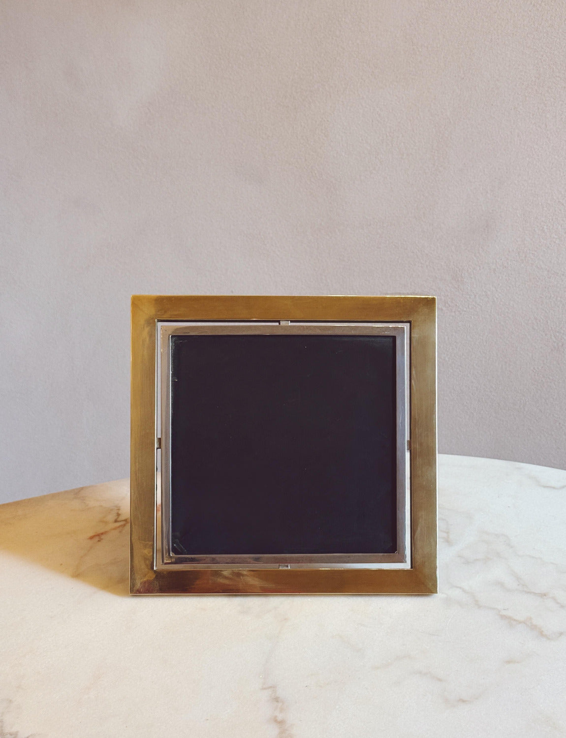 1970s Brass and Chrome Barbi Photo Frame
