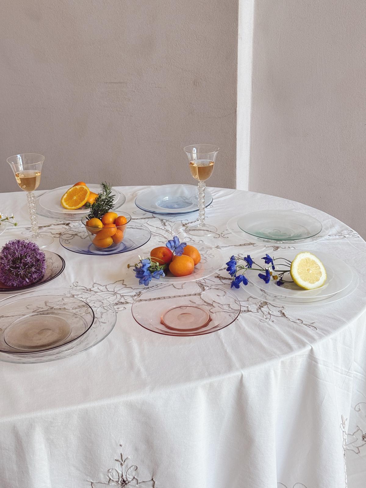 Pair of 1950s Spotted Seguso Hand-blown Murano Glass Plates