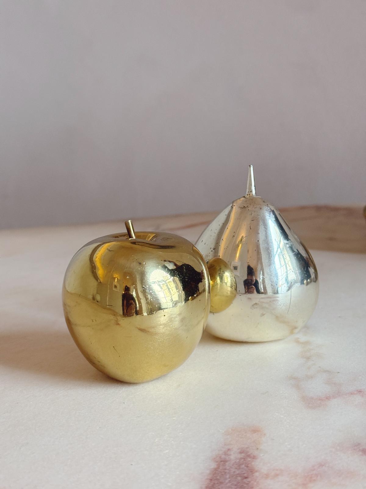 1960s Italian Silver-Plated and Gold Fruit