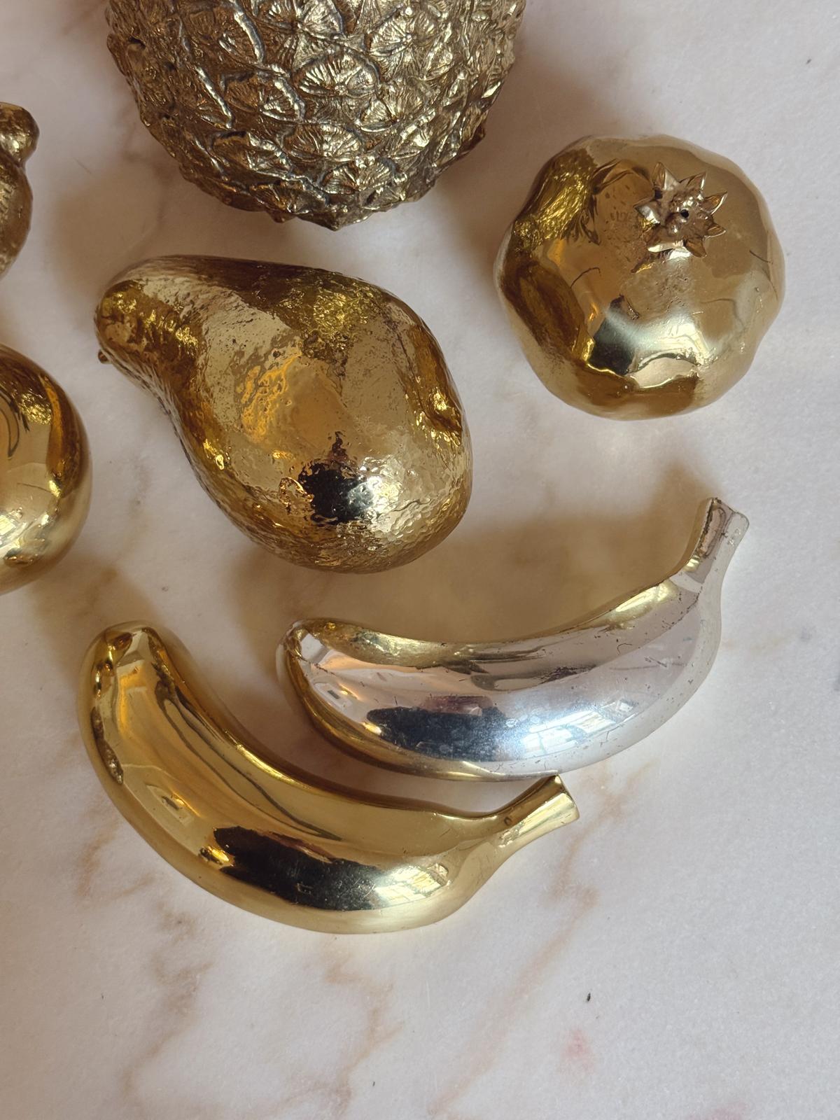 1960s Italian Silver-Plated and Gold Fruit