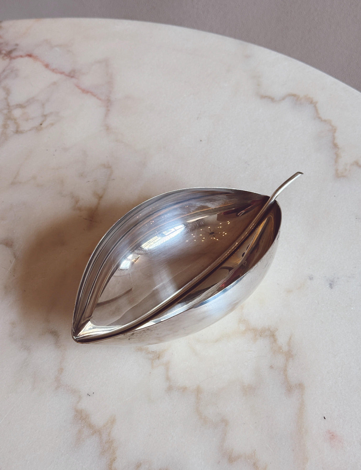 1960s Sabattini for Cristofle Silver Leaf Bowl