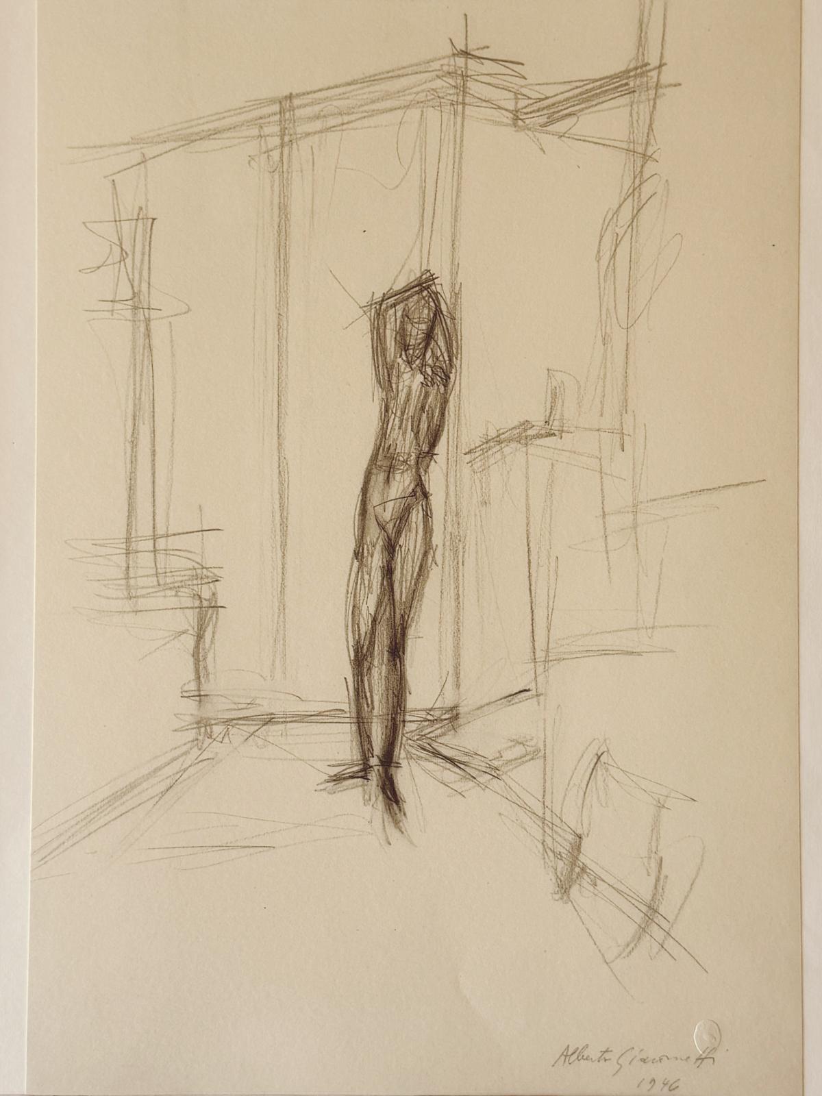 'Standing Nude' Photolithograph by Alberto Giacometti, 1946