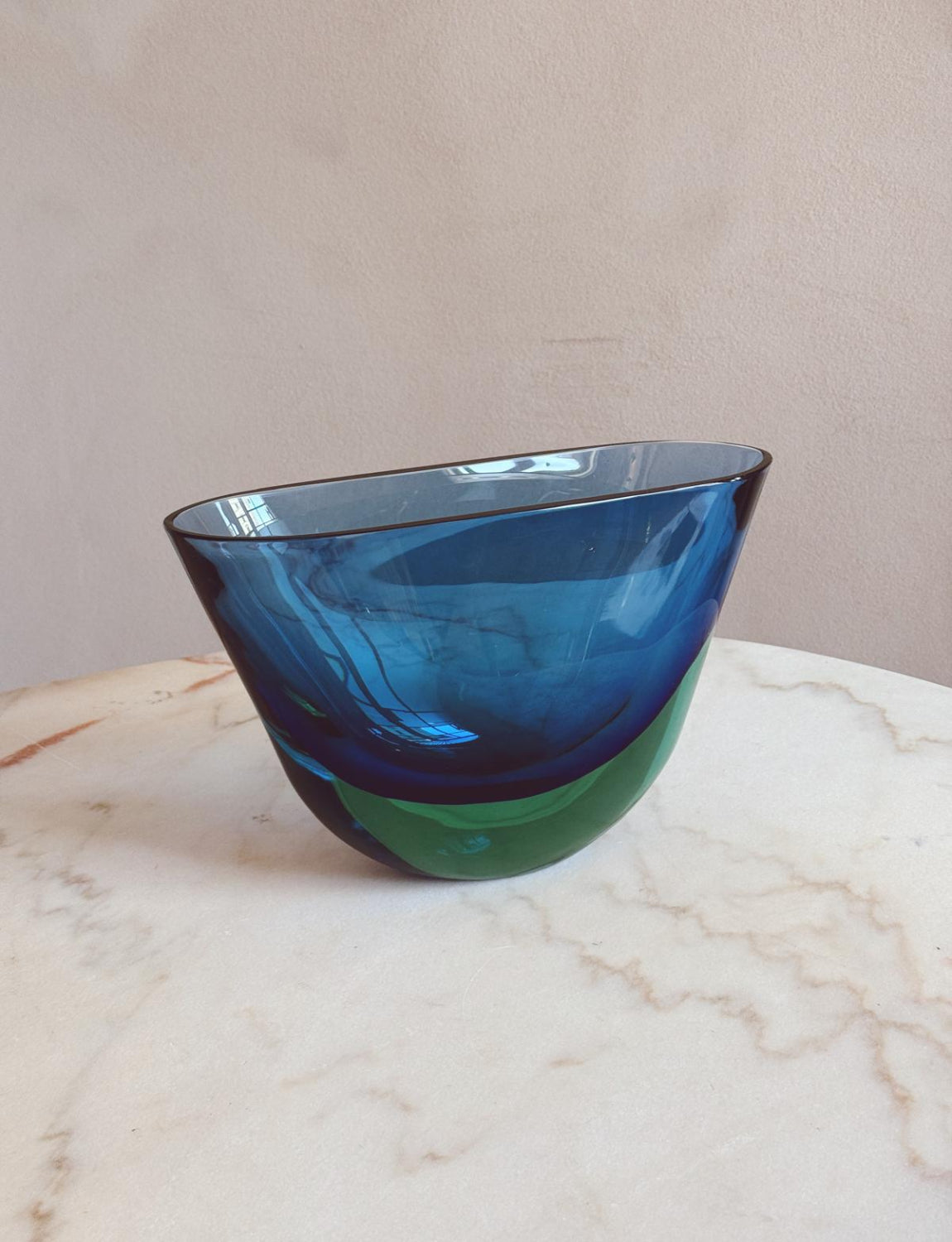 1960s Large Blue Flavio Poli Sommerso Vase