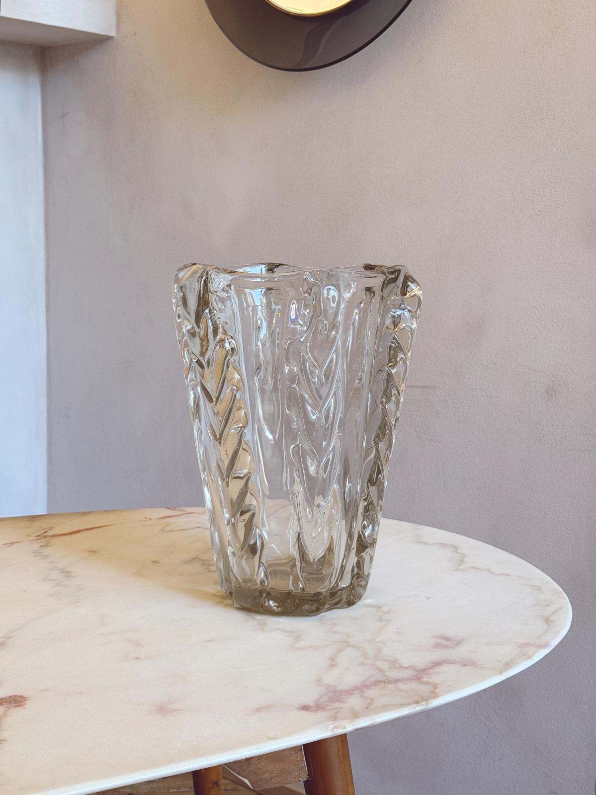 1950s Extra Large Plaited Venini Vase
