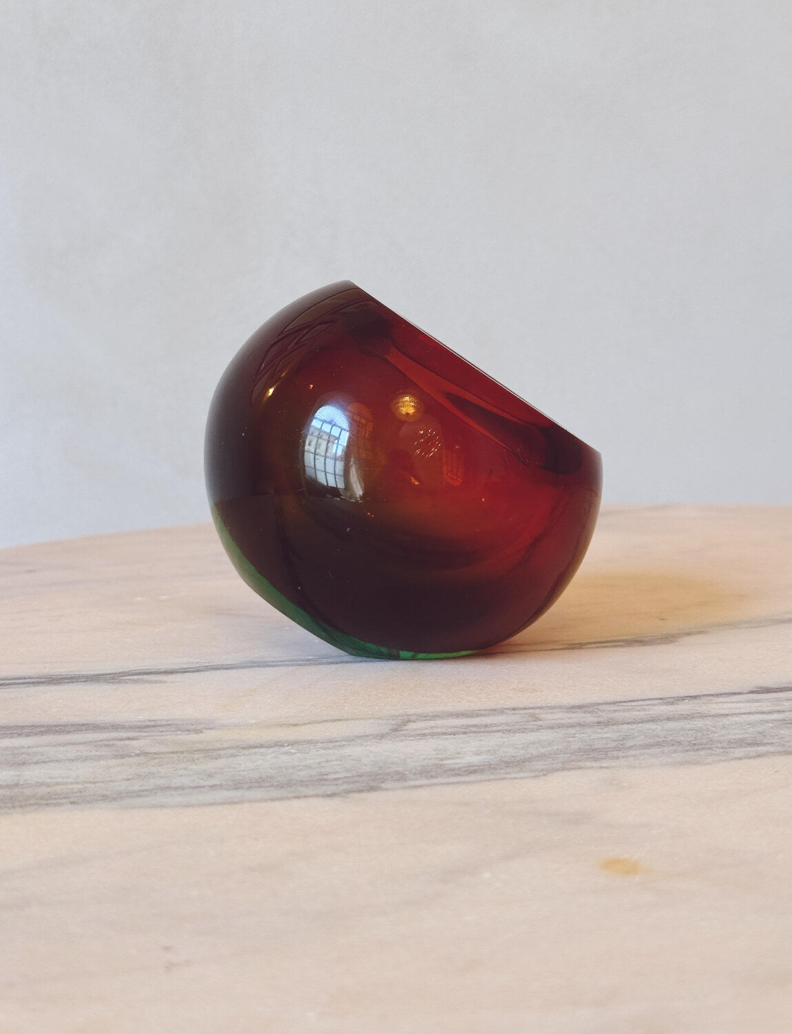 1960s Flavio Poli Red Sphere Bowl