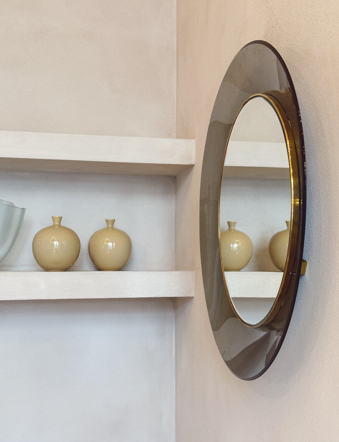 1960s Max Ingrand for Fontana Arte Grey Glass Mirror