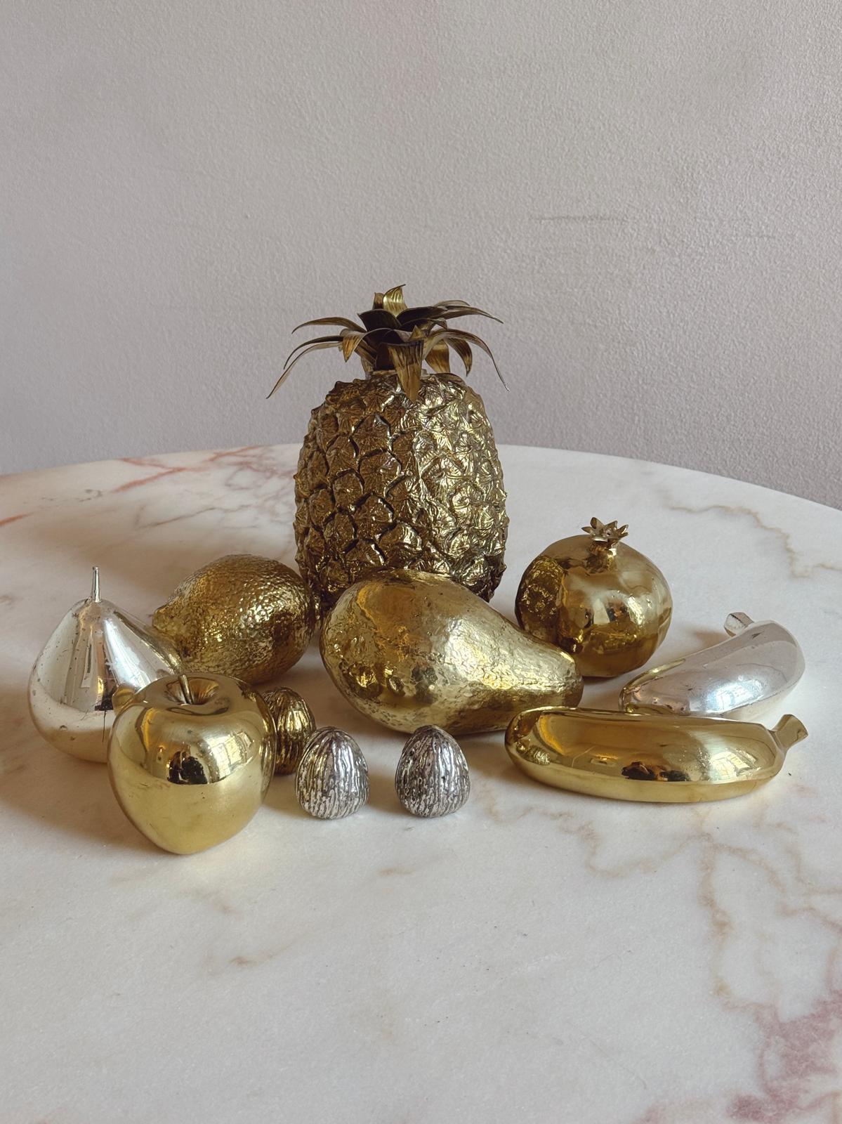 1960s Italian Silver-Plated and Gold Fruit