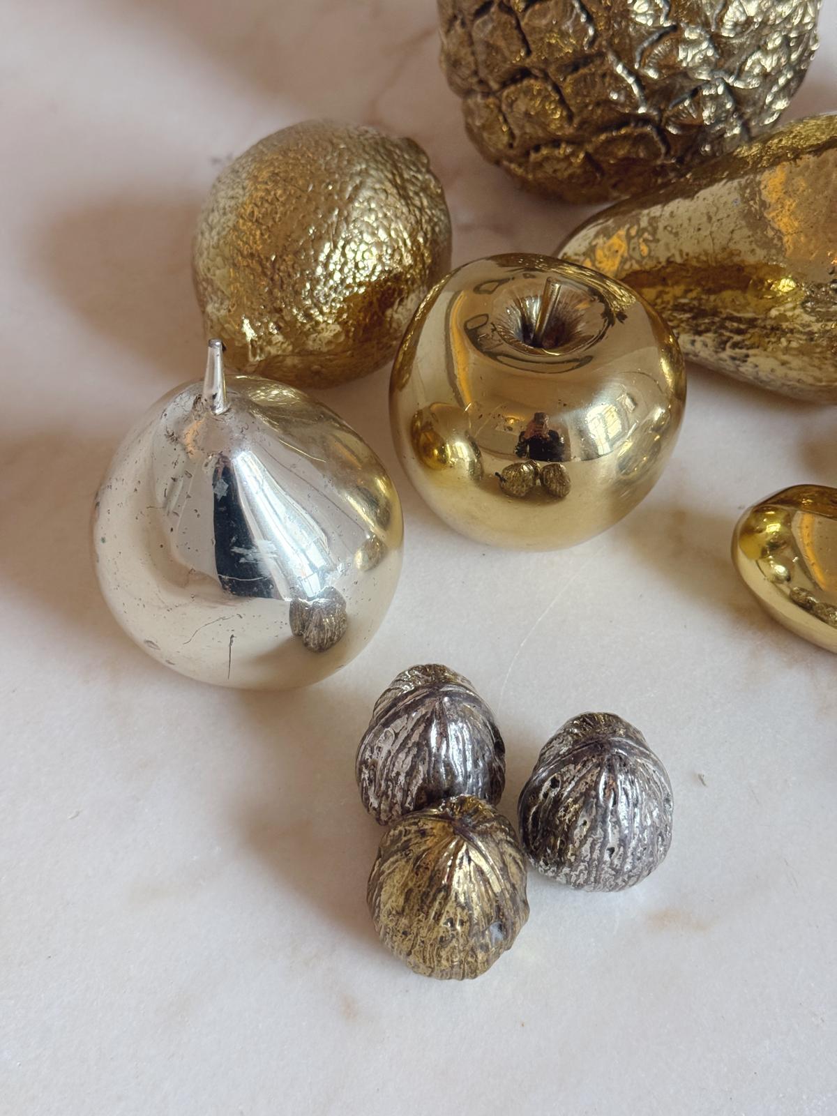1960s Italian Silver-Plated and Gold Fruit