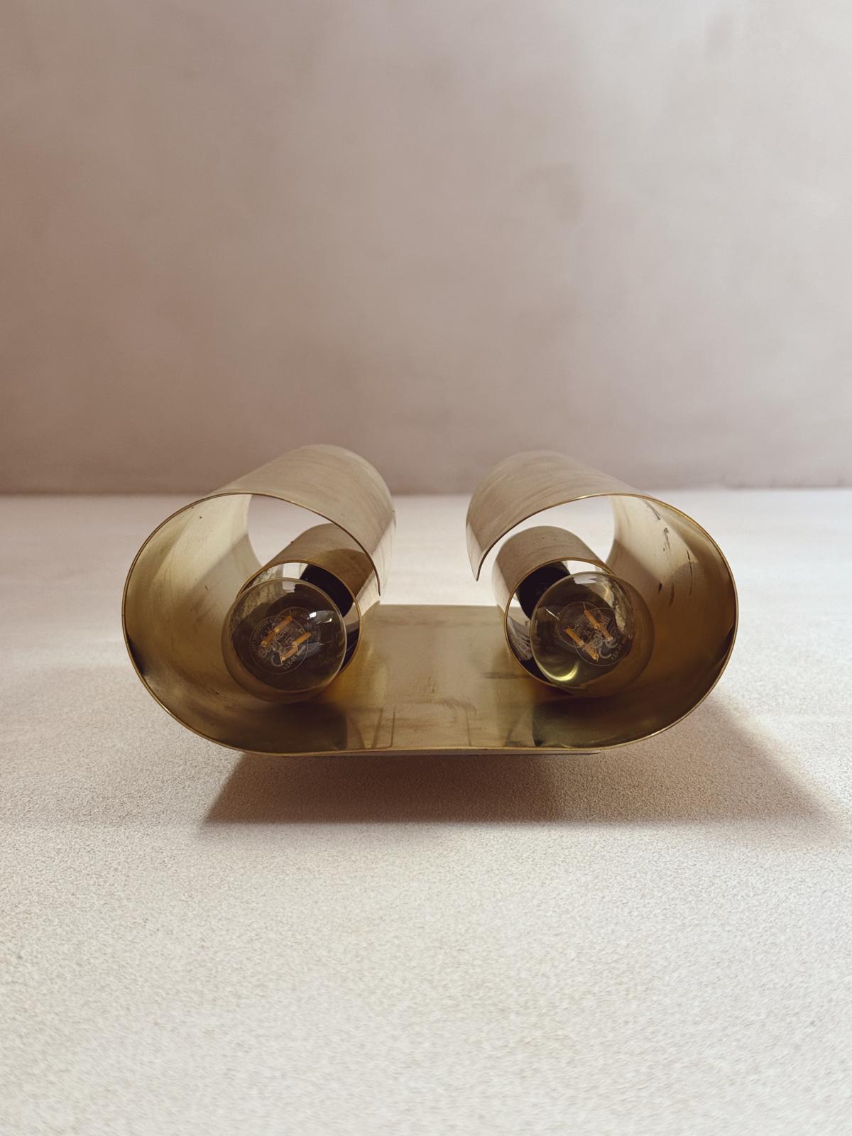 1970s Folded Brass Italian Wall Lights