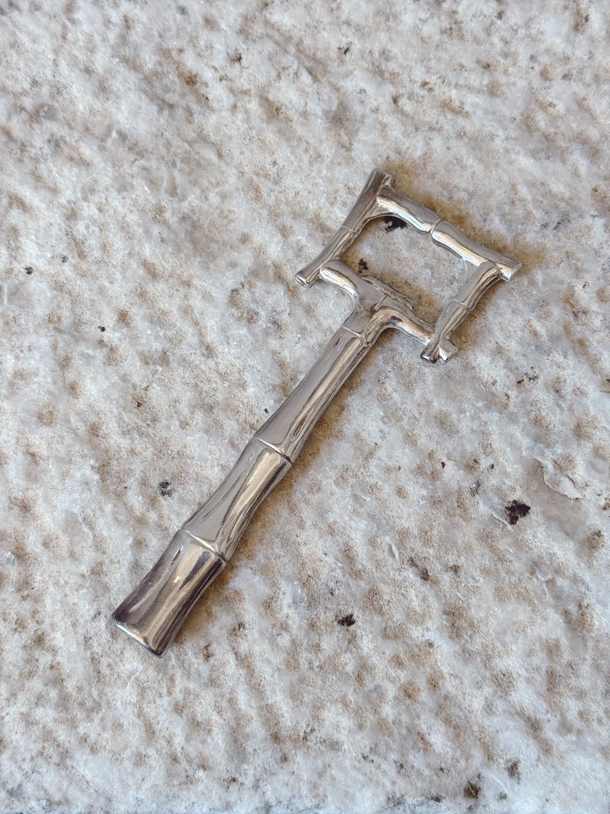 1970s Silver-plated Bamboo Bottle Opener